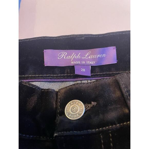 Ralph Lauren Collection Kaida Relaxed Bootcut Black Velvet Jeans 28 Purple Label - Picture 15 of 15